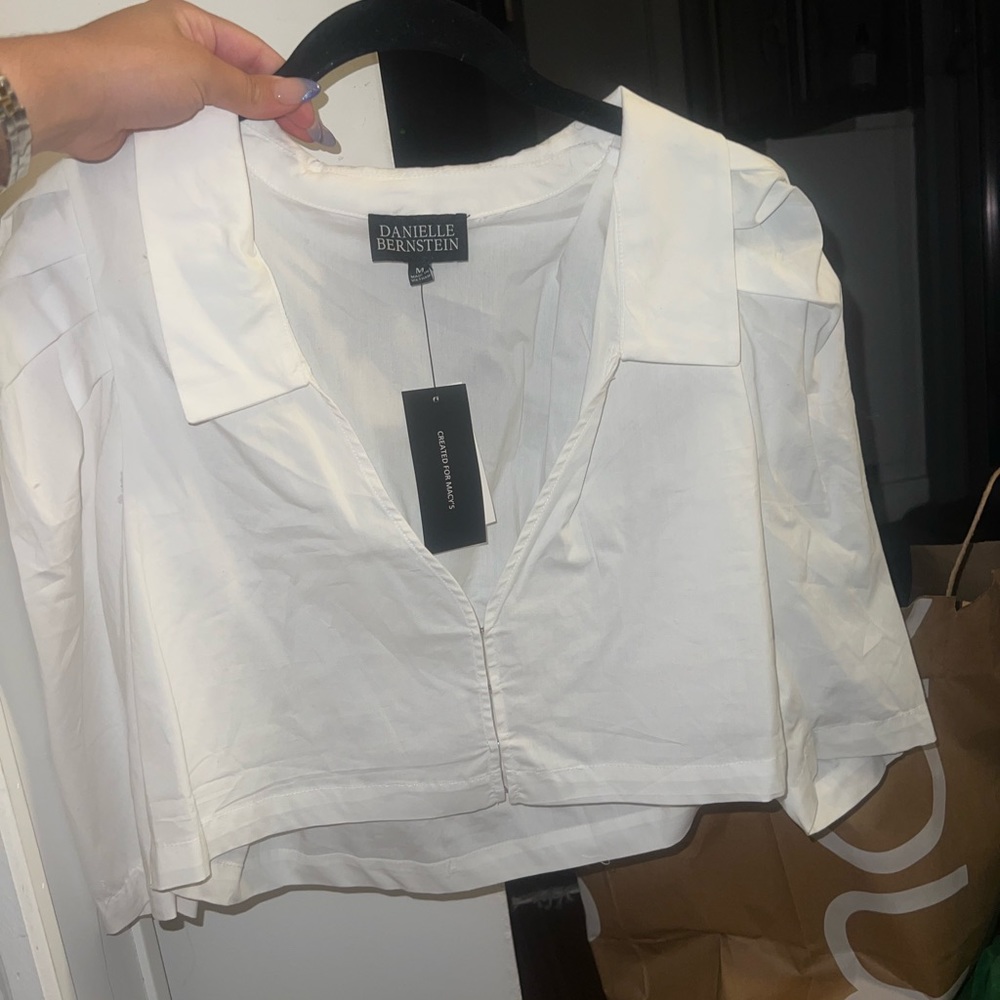 Danielle Bernstein for Macy’s White Cropped Top